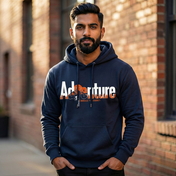 "Embrace The Journey" Adventure Hoodie - Premium Navy Blue