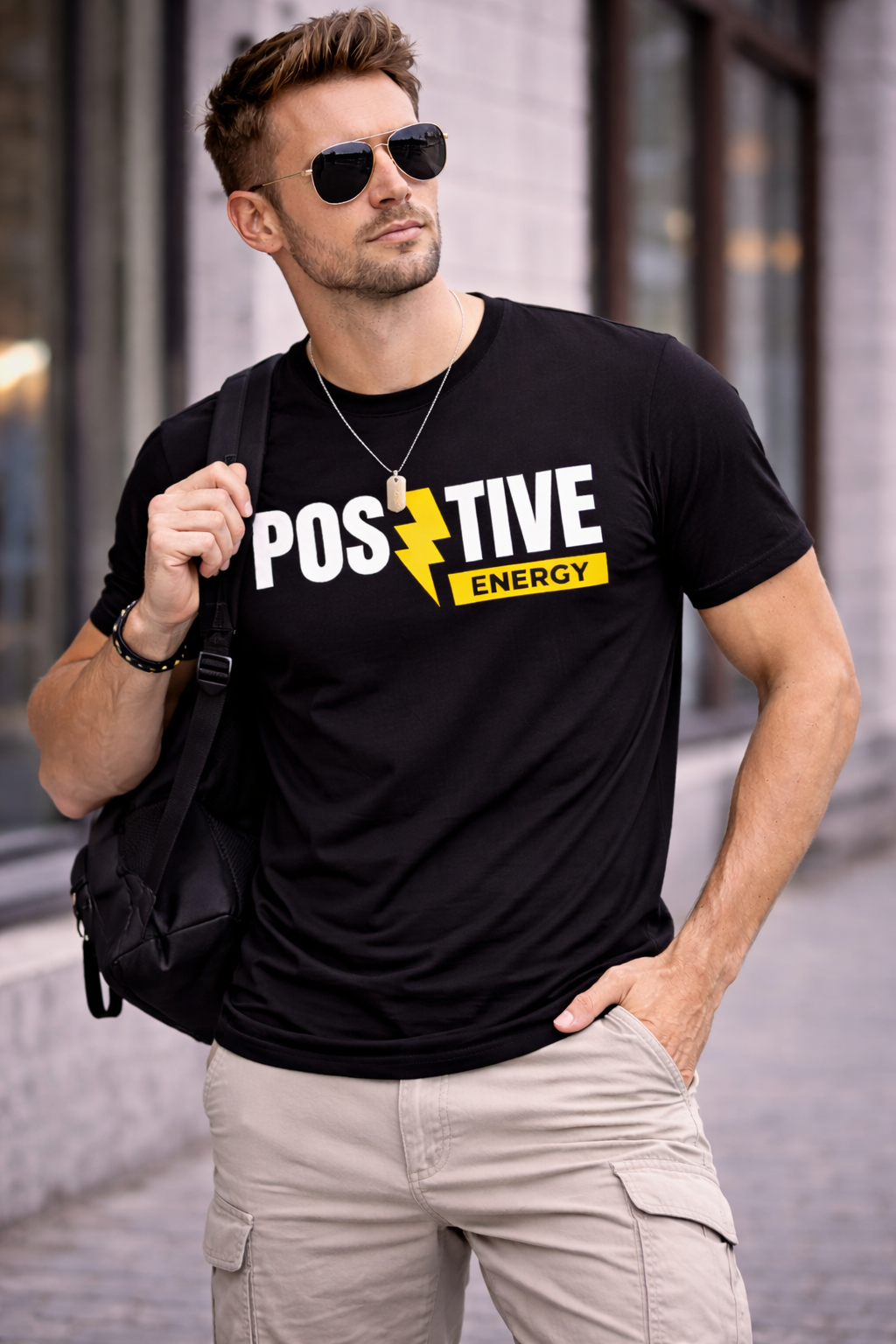 AFB Positive Energy Tシャツ　即完売 Positive Energy Black Graphic T-Shirt for Men | Fashvynz