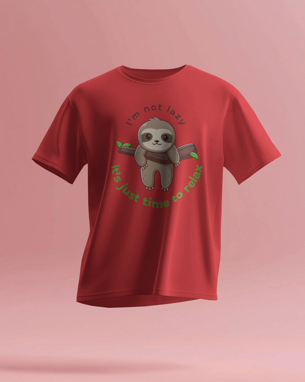 I'm Not Lazy Graphic Printed T-Shirt-1