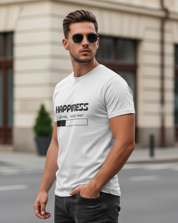 Happiness Loading Graphic Printed T-Shirt